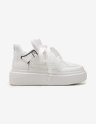  Adidași Albi cu Talpă Groasă cu Șireturi Decorative Edidda
