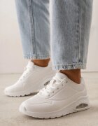  Adidași Albi cu Talpă Groasă Decorați cu Inserție Transparentă Riosanna