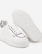  Adidași Albi cu Talpă Groasă Embosată cu Imprimeu Leopard Iverina