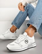  Adidași Albi Decorați cu Aplicație Metalică Zolamira