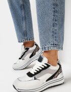  Adidași Albi pe Platformă cu Inserții Metalice Stovia