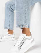  Adidași Albi pe Platformă cu inserții metalice Tilene