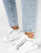  Adidași Albi pe Platformă cu inserții metalice Tilene