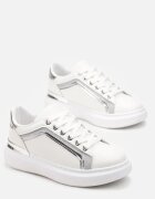 Adidași Albi pe Platformă cu inserții metalice Tilene