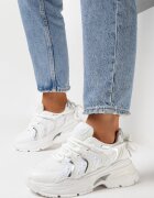  Adidași Albi pe Platformă cu Inserții Sclipitoare Flenai