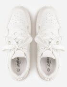  Adidași Albi pe Talpă Groasă cu Șireturi Decorative și Breloc Xalenia