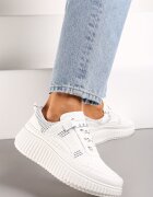  Adidași Albi Șiretați pe Platformă Reliefată Orasa