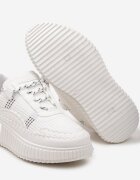  Adidași Albi Șiretați pe Platformă Reliefată Orasa