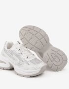  Adidași Albi Streetwear pe Talpă Groasă Decorați cu Sclipici Felanwea
