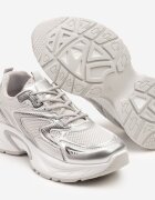  Adidași Argintii cu Decorație Geometrică Leanielis