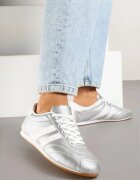  Adidași Argintiu-Alb Cu șireturi Stil tenis Liavessa