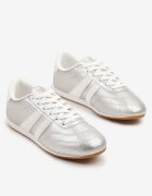  Adidași Argintiu-Alb Cu șireturi Stil tenis Liavessa