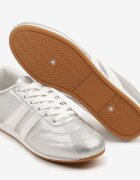  Adidași Argintiu-Alb Cu șireturi Stil tenis Liavessa