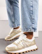  Adidași Aurii cu șireturi cu talpă mai groasă și inserție decorativă Cavinara