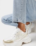  Adidași Aurii cu Talpă Groasă cu Inserții Metalice și Plasă Aterim