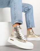  Adidași Aurii pe Talpă Groasă până la Glezne cu Broderie Fonovia