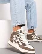  Adidași bej cu carâmb înalt pe talpă plată cu stea Savilia