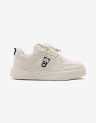  Adidași bej cu imprimeu decorativ și perforație delicată Bleordia