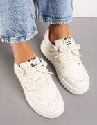  Adidași Bej cu șireturi decorative și aplicație cu Panda Velwisa