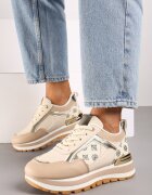  Adidași bej cu talpă de spumă cu model geometric Vorisa