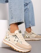  Adidași bej cu talpă de spumă cu model geometric Vorisa