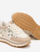  Adidași bej cu talpă de spumă cu model geometric Vorisa