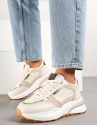  Adidași Bej cu Talpă Groasă Decorați cu Împletitură Ninidala