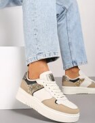  Adidași bej închis cu talpă groasă cu inserție metalică Miathra