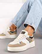 Adidași bej închis cu talpă groasă cu inserție metalică Miathra