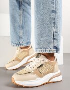 Adidași Bej închis pe talpă groasă decorate cu împletitură Ninidala