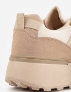  Adidași Bej Închis pe talpă plată groasă din imitație de piele întoarsă decorați cu inserții din piele ecologică Mariatta