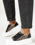  Adidași bej-negru cu platformă cu model geometric Lallana