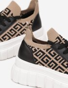  Adidași bej-negru cu platformă cu model geometric Lallana