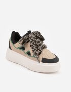  Adidași Bej-Negru cu Talpă Groasă cu Inserții Jacopa