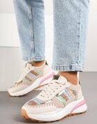  Adidași Bej-Roz cu Talpă Groasă Decorați cu Împletitură Ninidala