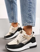  Adidași Bej și Negru cu șireturi cu pană joasă Xanthema