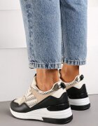  Adidași Bej și Negru cu șireturi cu pană joasă Xanthema