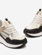  Adidași Bej și Negru cu șireturi cu pană joasă Xanthema