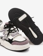  Adidași bej și violet cu talpă groasă cu închidere cu scai și aplicație pe lateral Arforina