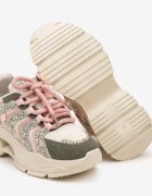  Adidași Bej-Verzi Sclipitori cu talpă groasă Wlanna