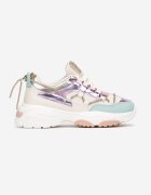  Adidași Bej-Violet cu șnur decorativ cu zirconii Katalynne