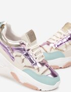  Adidași Bej-Violet cu șnur decorativ cu zirconii Katalynne