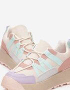  Adidași Bej-Violet cu Talpă Plată Groasă din Imitație Velur Decorați cu Inserții din Piele Ecologică Mariatta