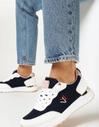  Adidași bleumarin cu inserții metalice și broderie fină