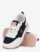  Adidași bleumarin cu inserții metalice și broderie fină