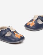  Adidași Bleumarin Din Piele cu Talpă Plată cu Scai și Model Corgei