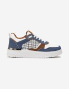  Adidași Bleumarin pe platformă joasă cu inserție din tweed Niman