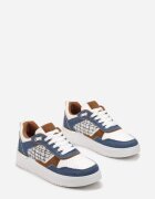  Adidași Bleumarin pe platformă joasă cu inserție din tweed Niman