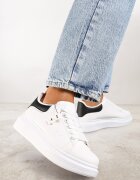  Adidași Clasici Alb-Negru cu Aplicație Decorativă Tenevia