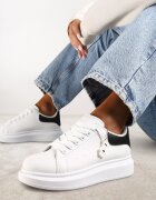  Adidași Clasici Alb-Negru cu Aplicație Decorativă Tenevia